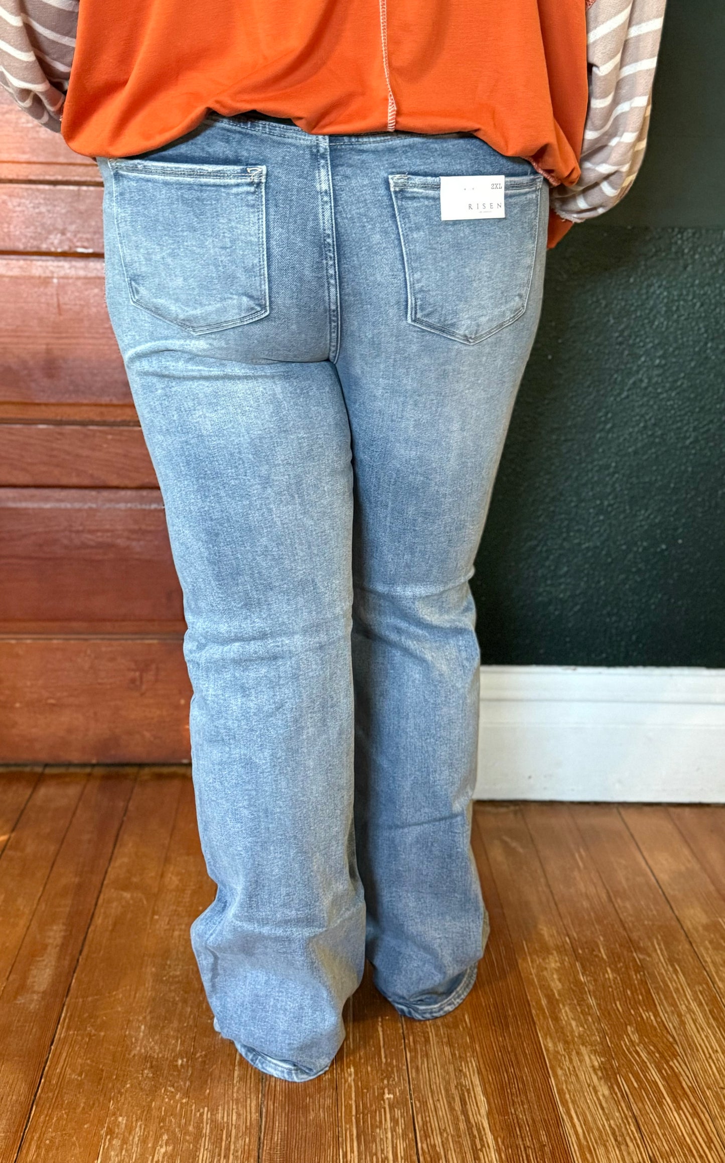 RISEN: MID RISE STRAIGHT LONG DENIM RDP5509X