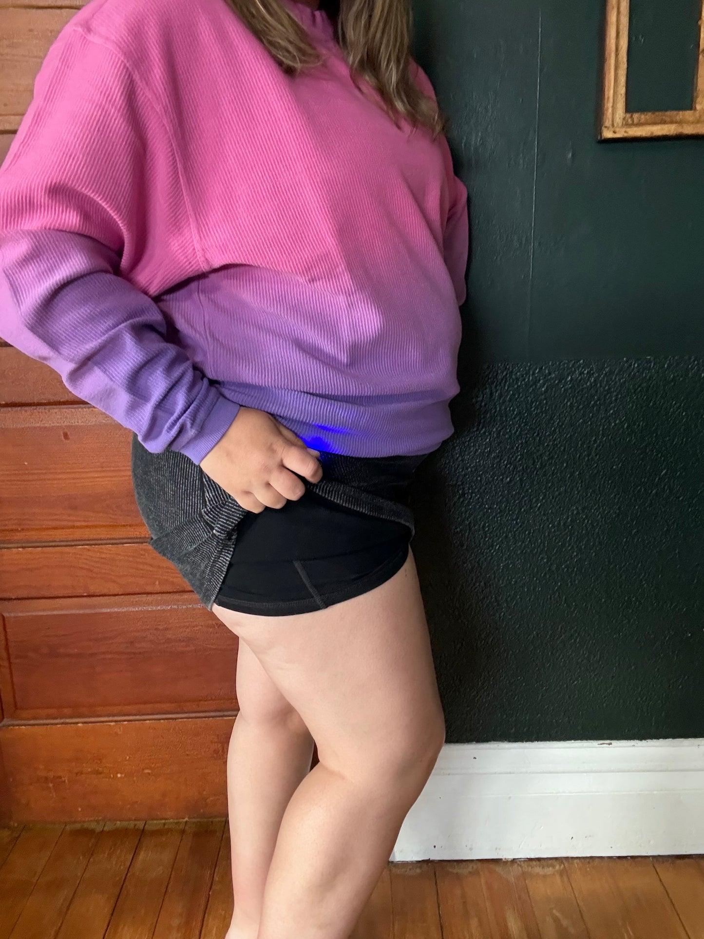 CORDED SKORT WASHED BLACK