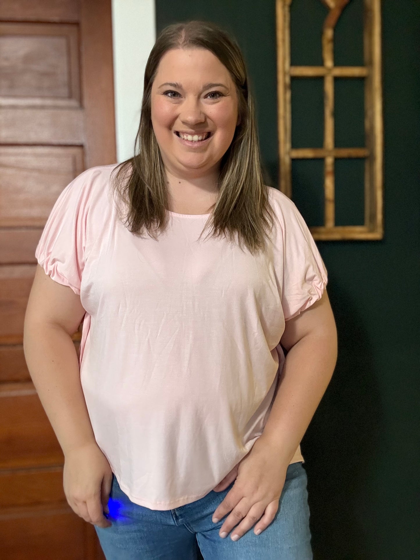 HIGH LOW BOW SLEEVE TOP
