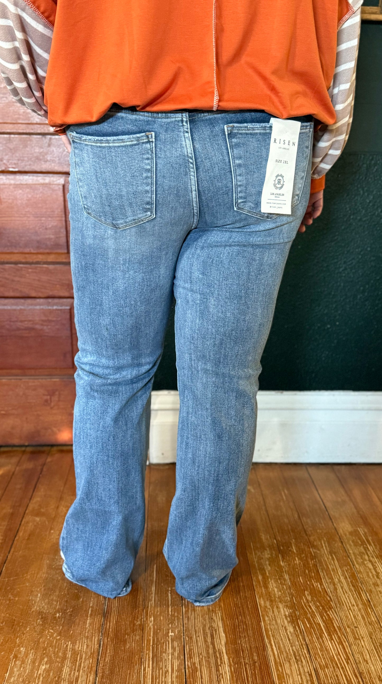 RISEN: MID RISE STRAIGHT LONG DENIM RDP5508X