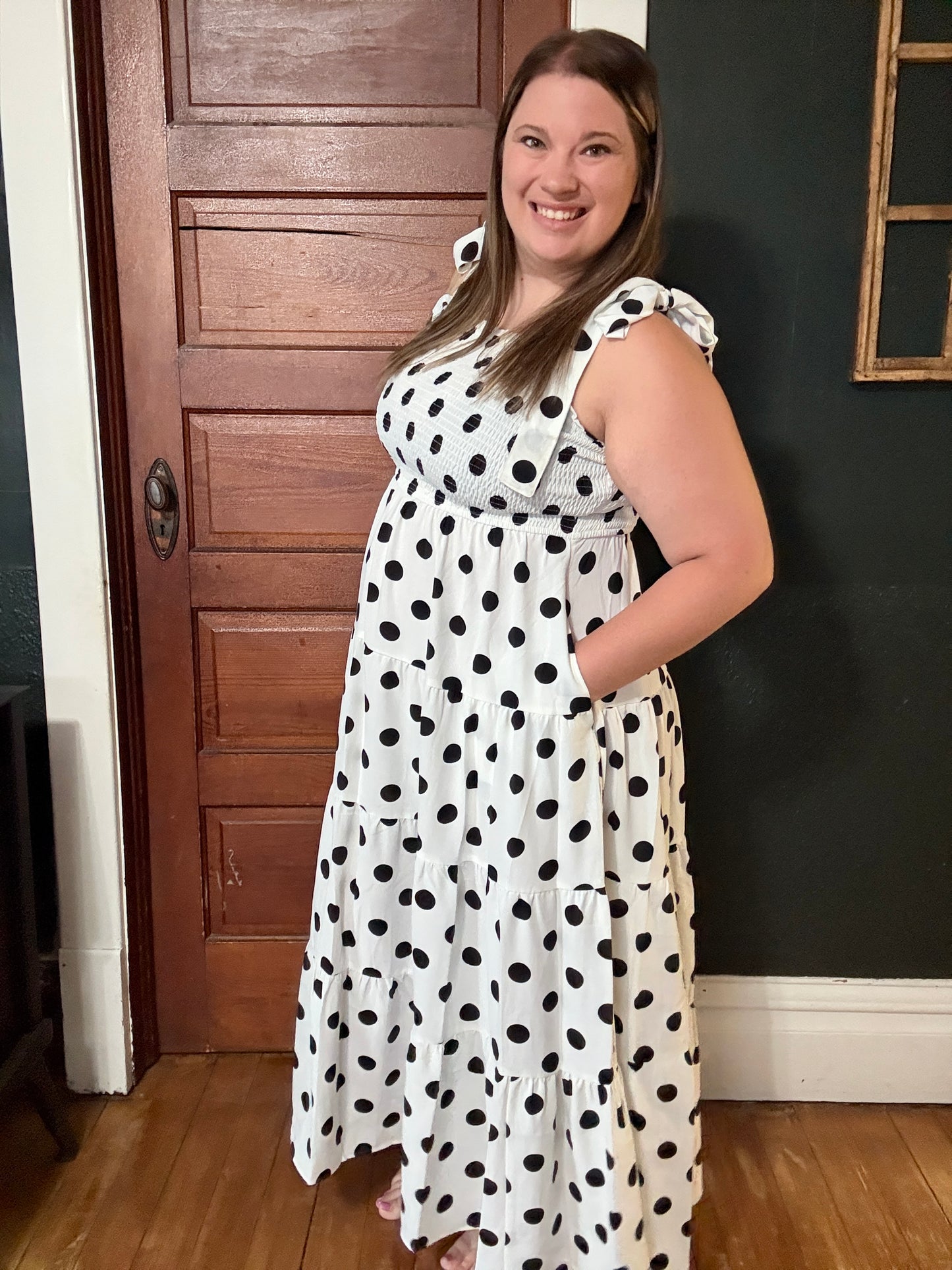 POLKA DOT MIDI DRESS