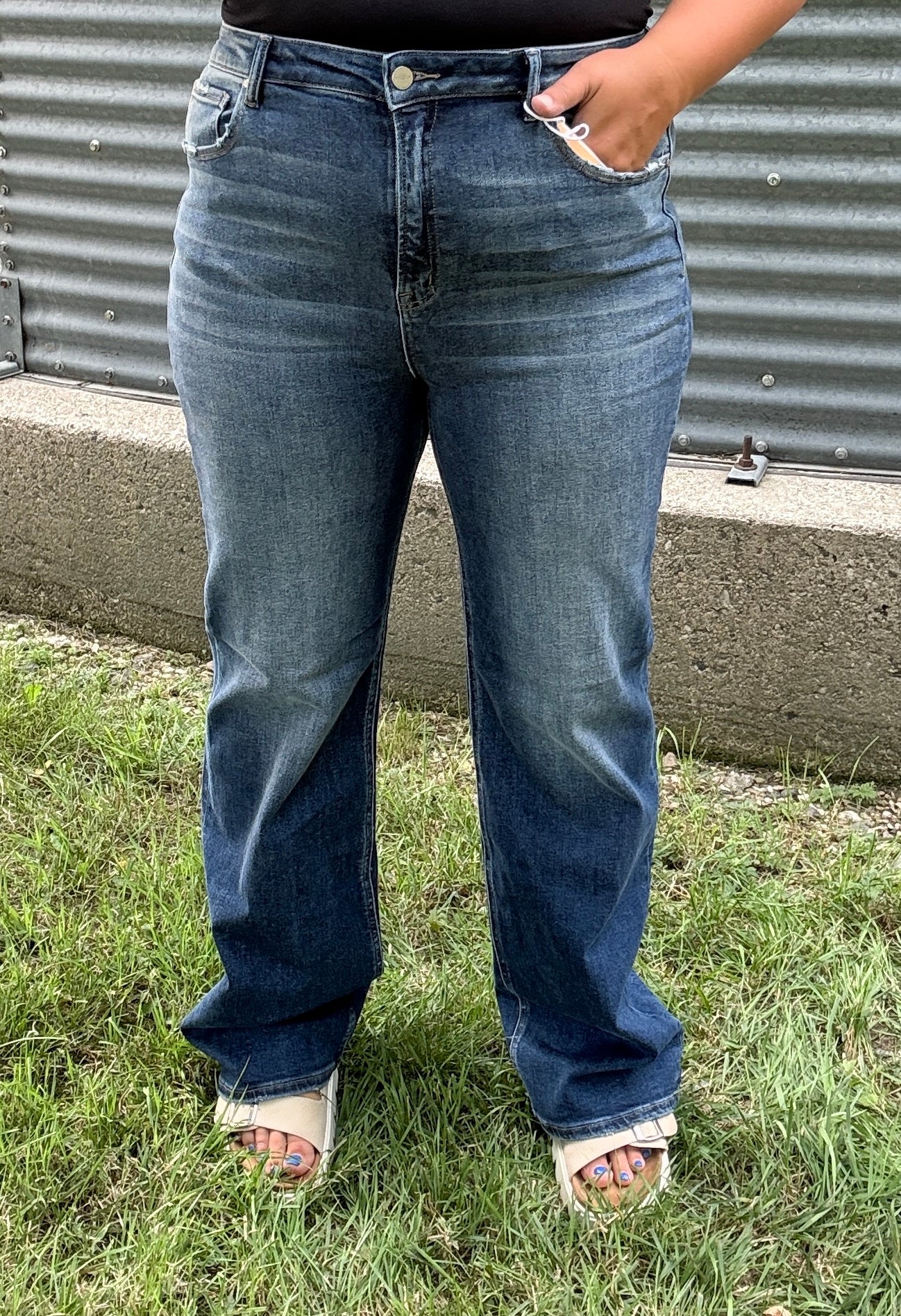 RISEN: HIGH RISE-STRAIGHT JEANS RDP5784X