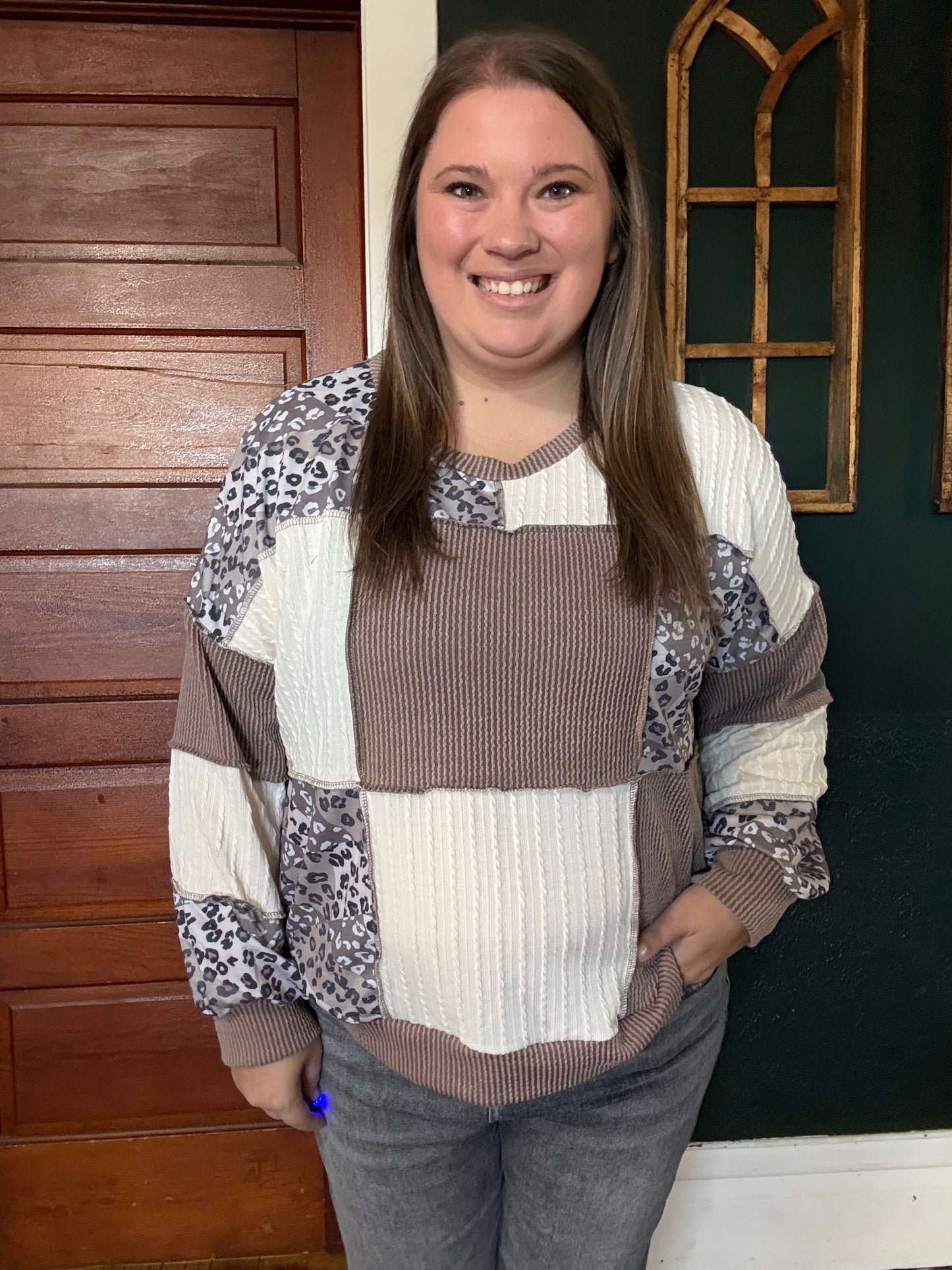 LEOPARD KNIT PULLOVER