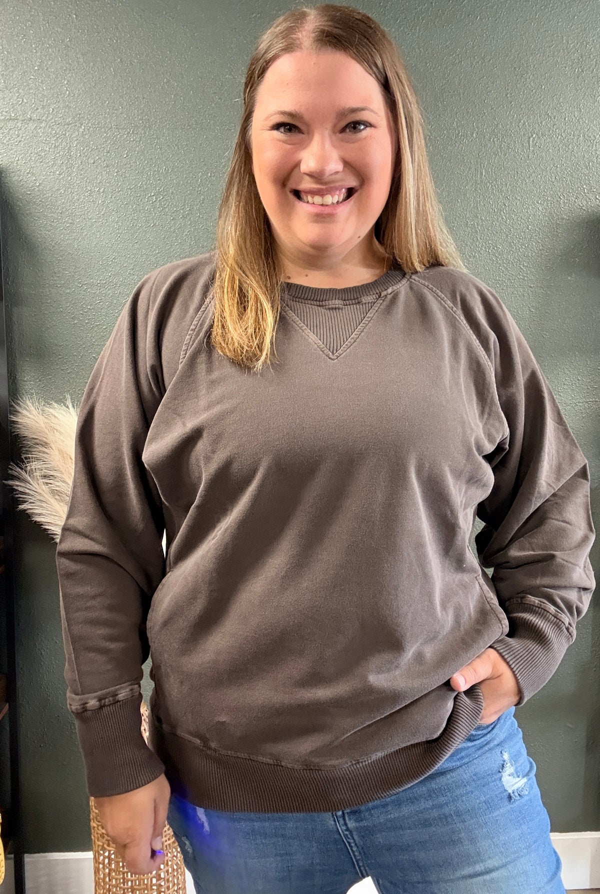 FRENCH TERRY PULLOVER 5176X BROWN