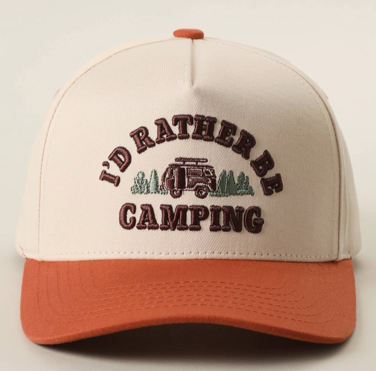 RATHER BE CAMPING BASEBALL HAT