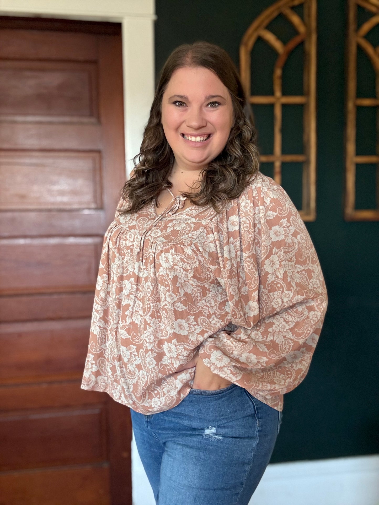 FLORAL V NECK BLOUSE