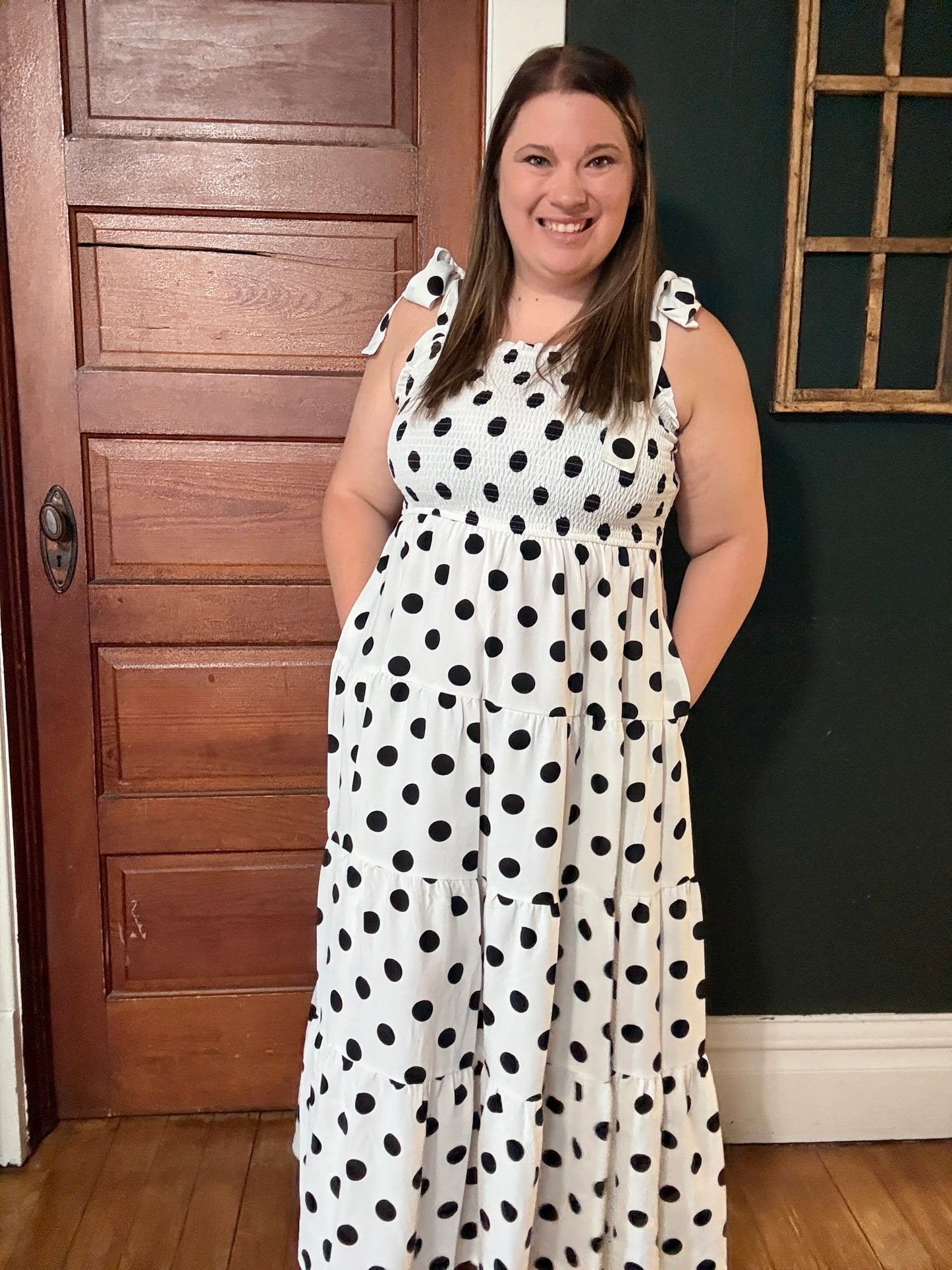 POLKA DOT MIDI DRESS
