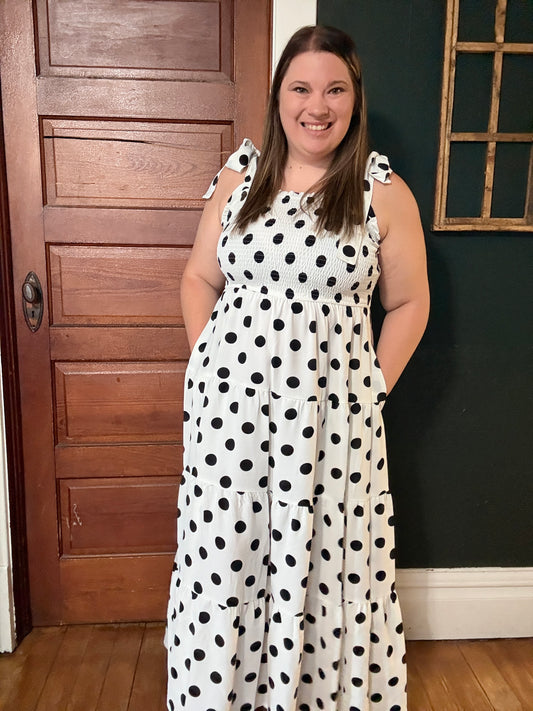 POLKA DOT MIDI DRESS
