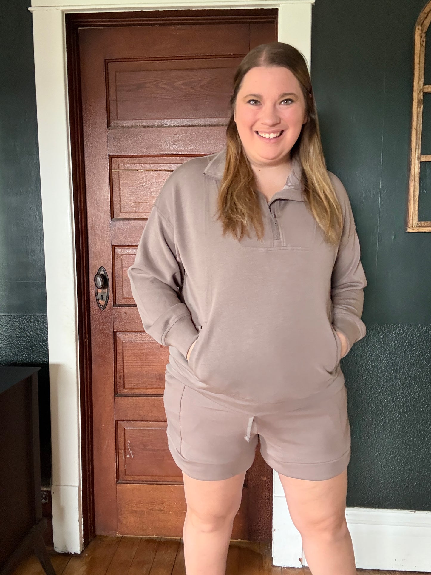 MODAL QUARTER ZIP PULLOVER MOCHA