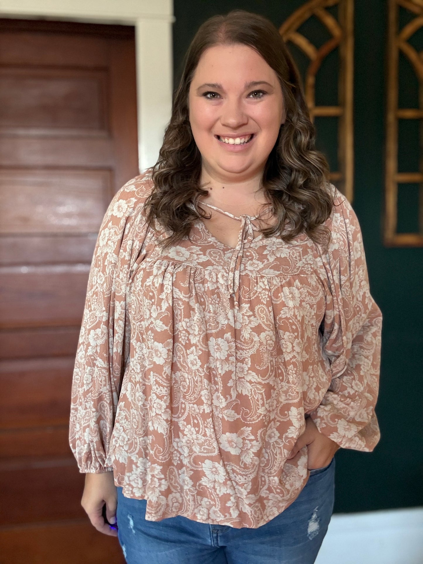 FLORAL V NECK BLOUSE