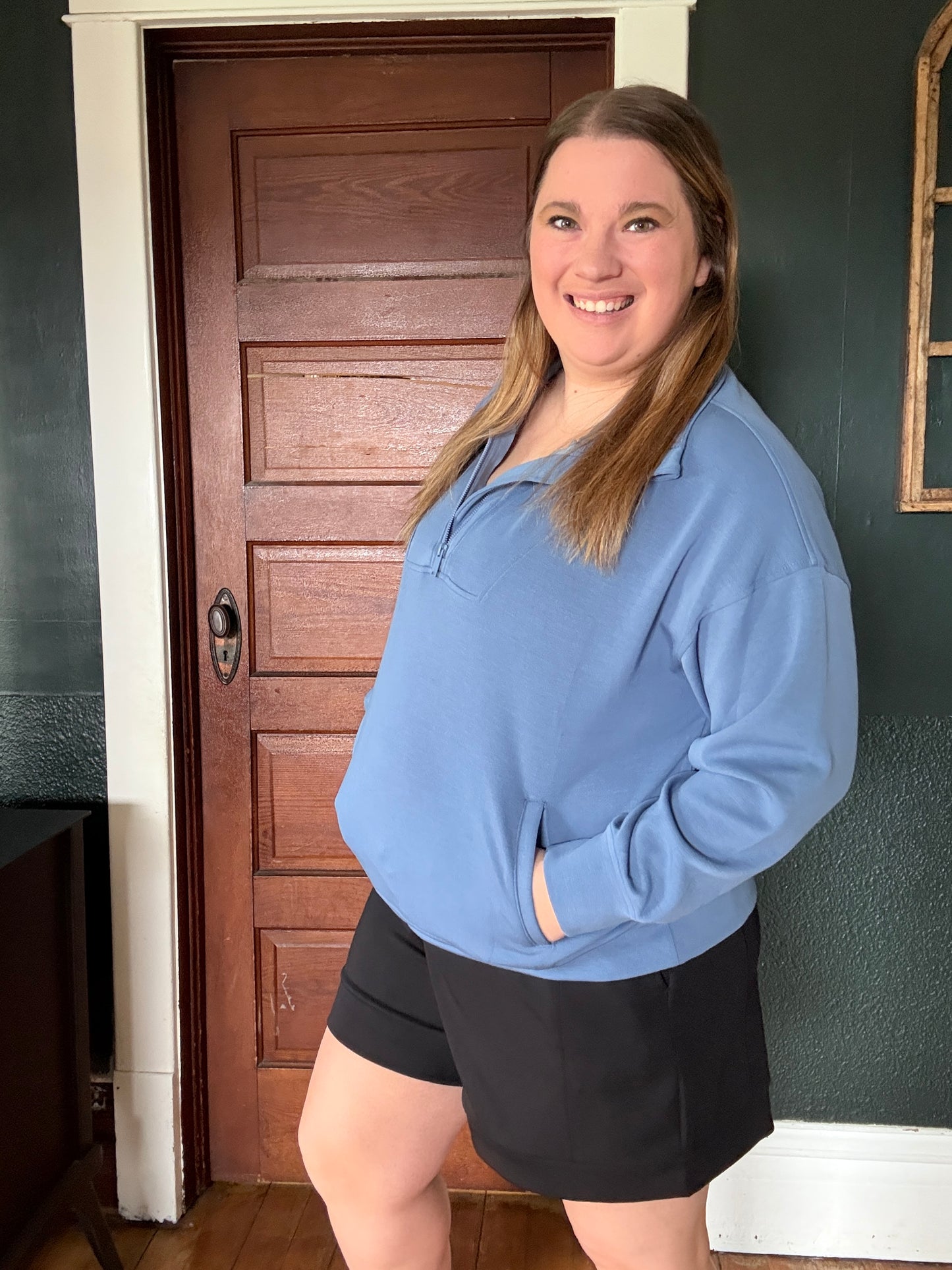 MODAL QUARTER ZIP PULLOVER PARADISE BLUE