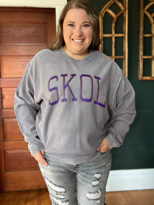 SKOL CORDED CREW GREY