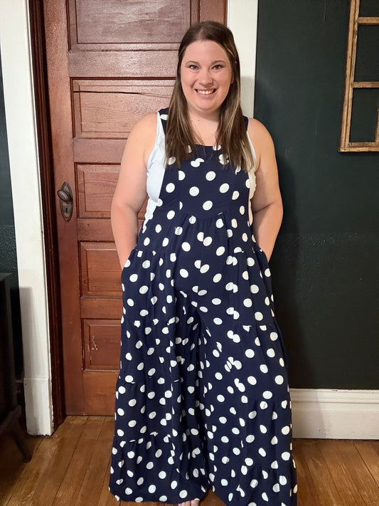 POLKA DOT SLING MAXI JUMPSUIT
