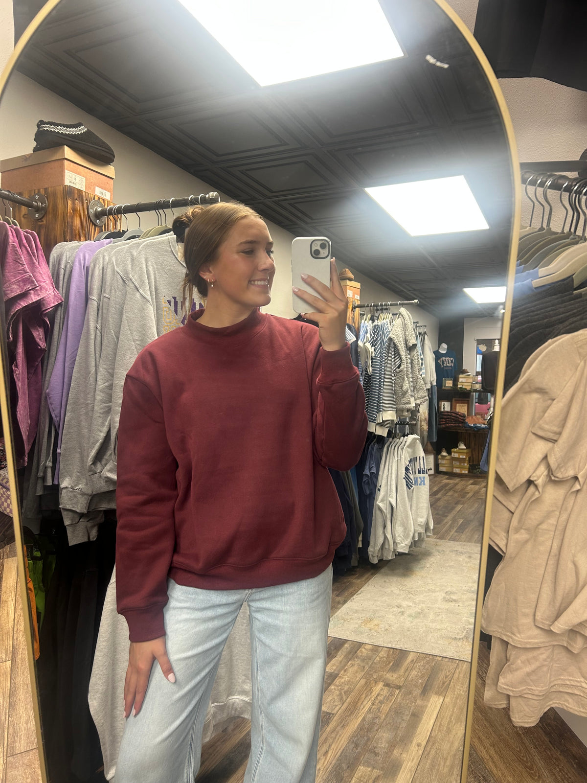 MAROON MOCKNECK