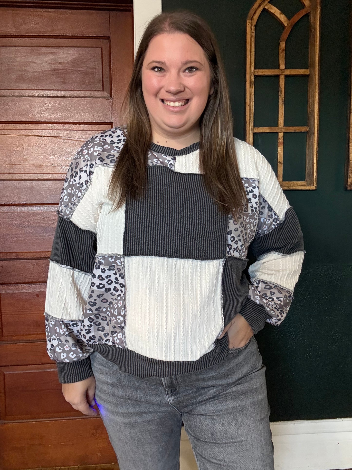 LEOPARD KNIT PULLOVER