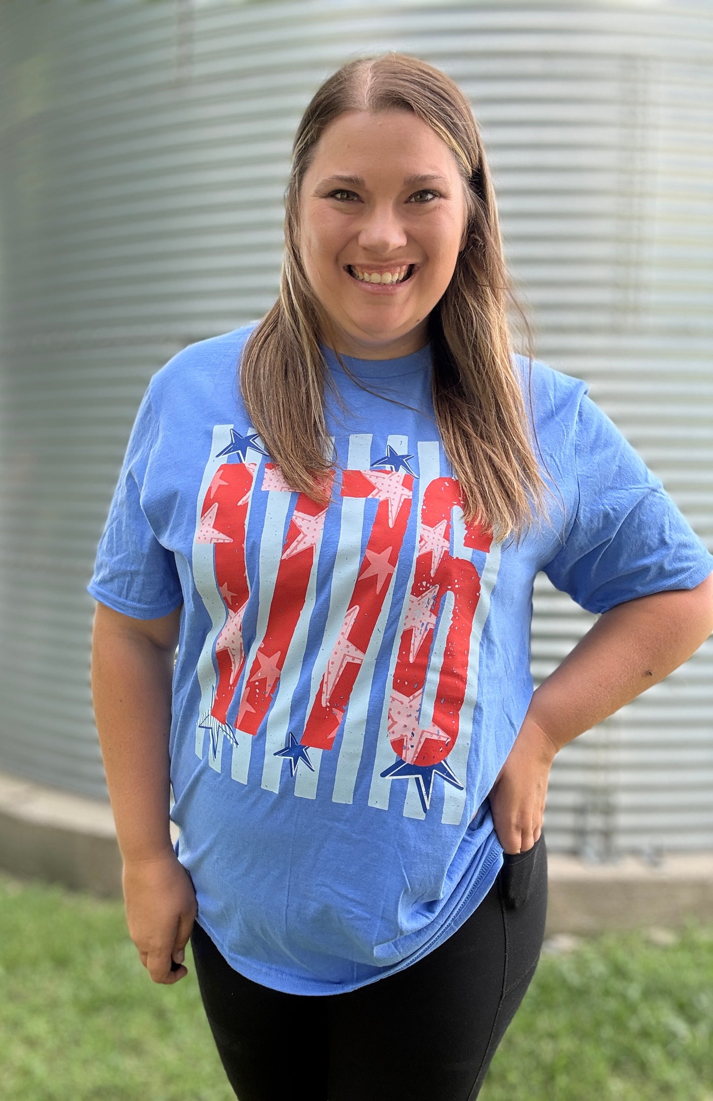 1776 STRIPED TEE