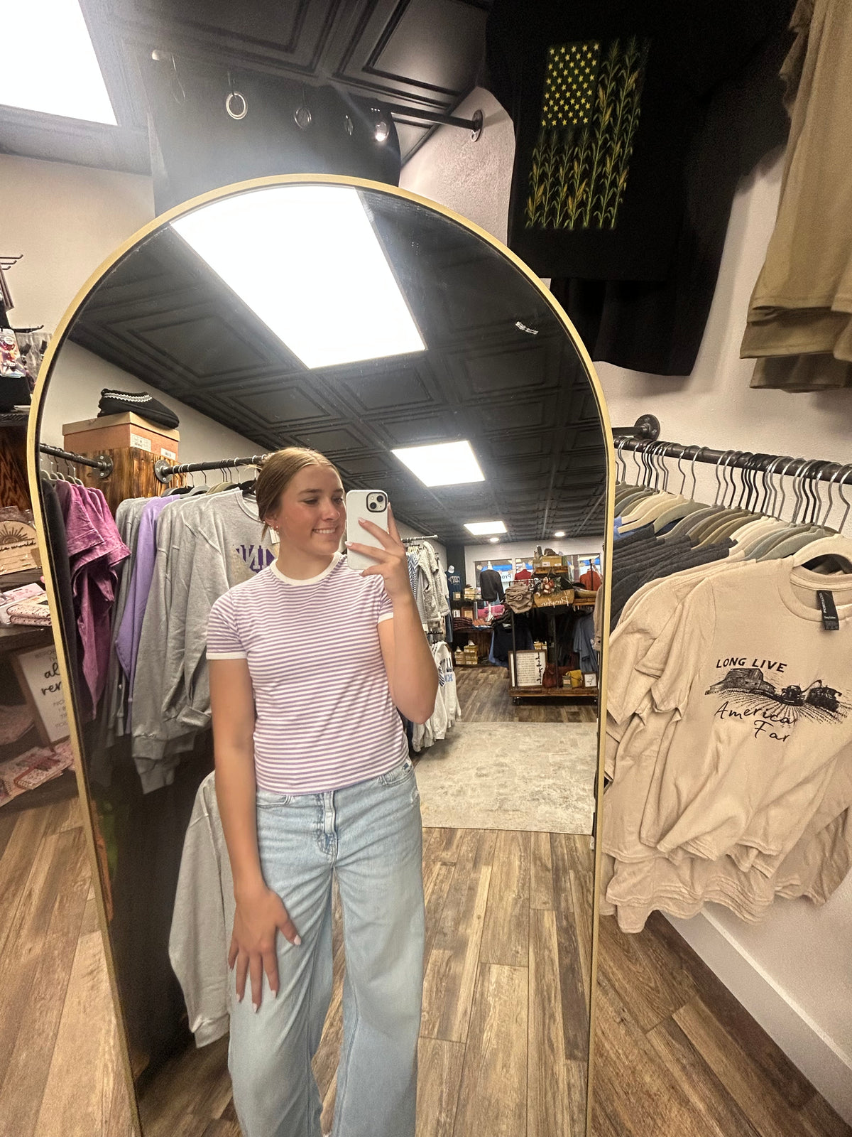 RIB BANDED TEE LAVENDER