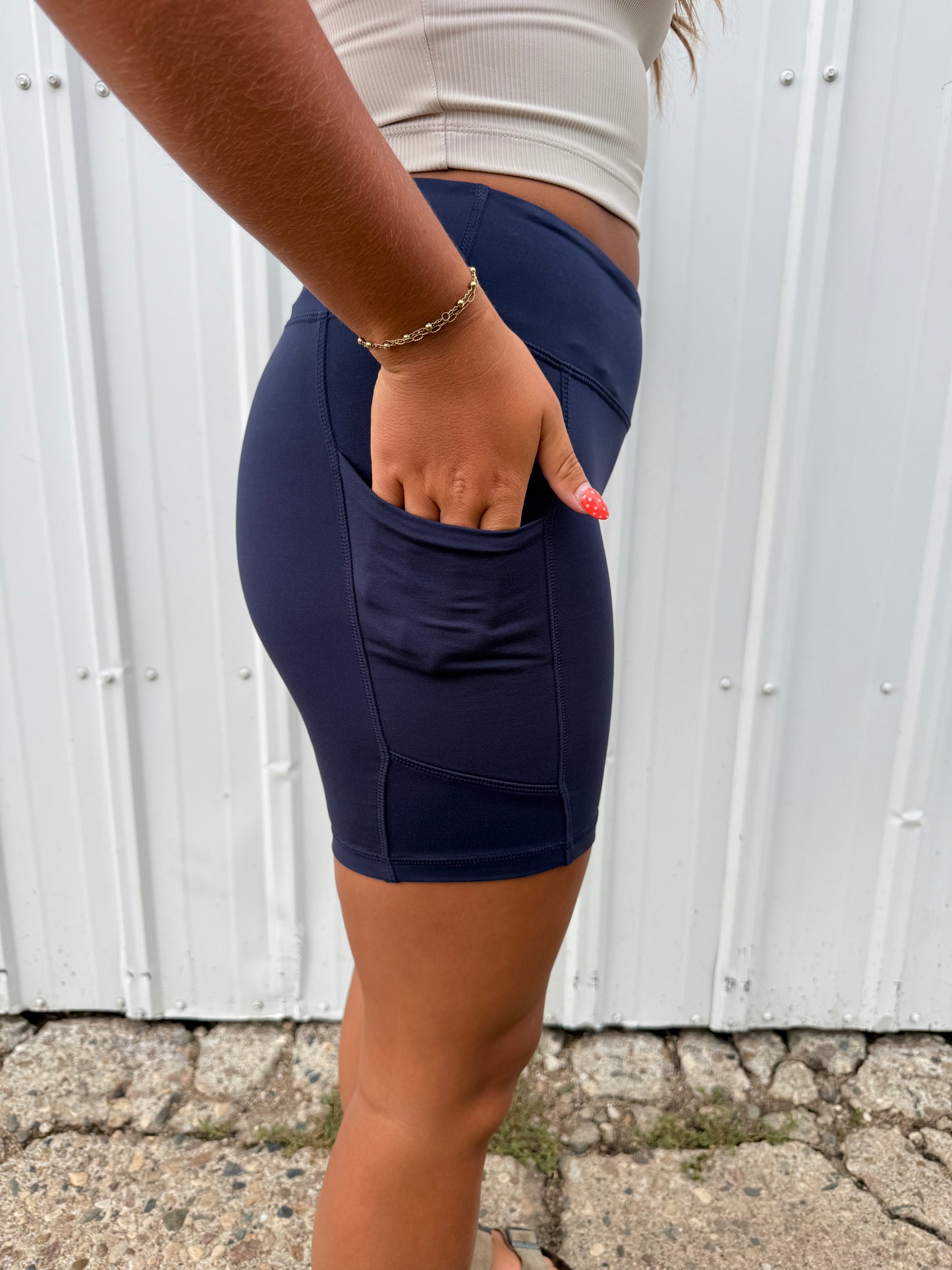 6 INCH BIKER SHORTS NAVY