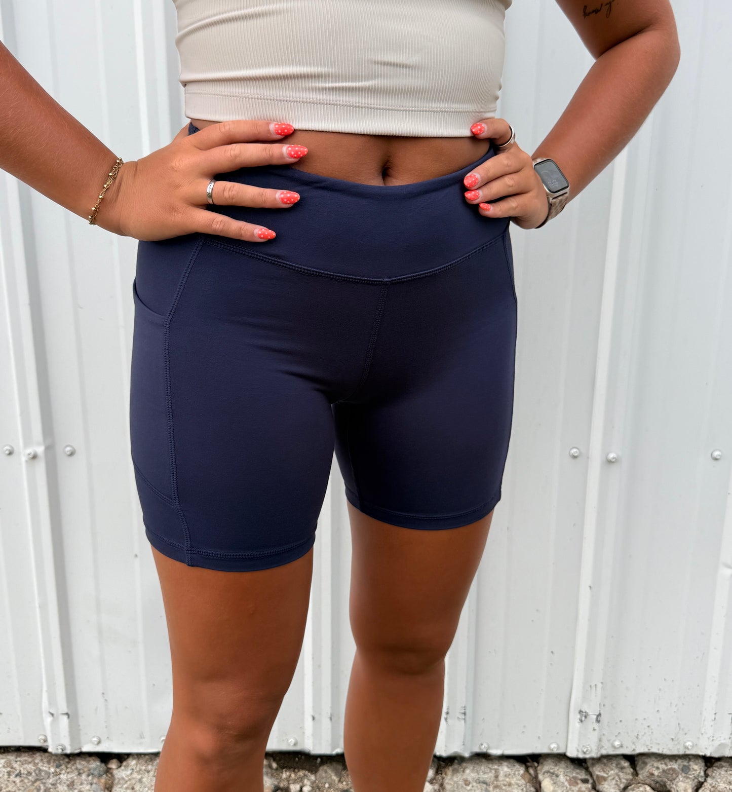 6 INCH BIKER SHORTS NAVY