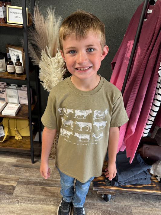 YOUTH COWS ON REPEAT TEE