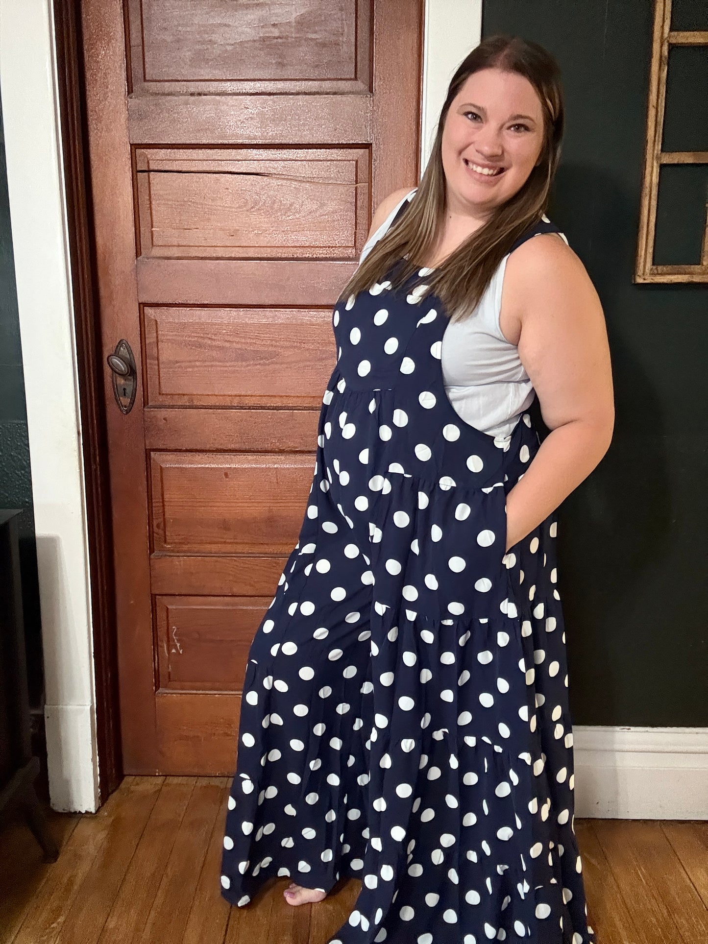 POLKA DOT SLING MAXI JUMPSUIT