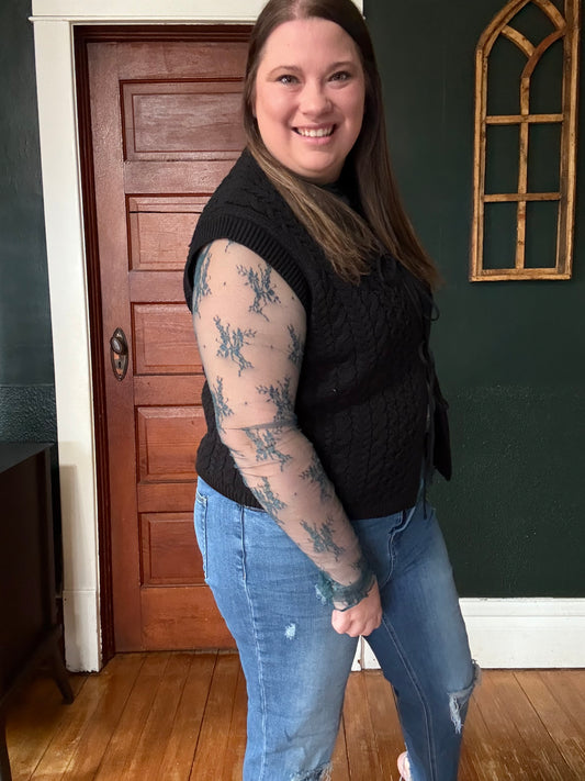 HUNTER GREEN LACE TOP