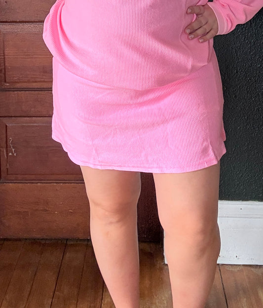 NEON PINK CORDED SKORT