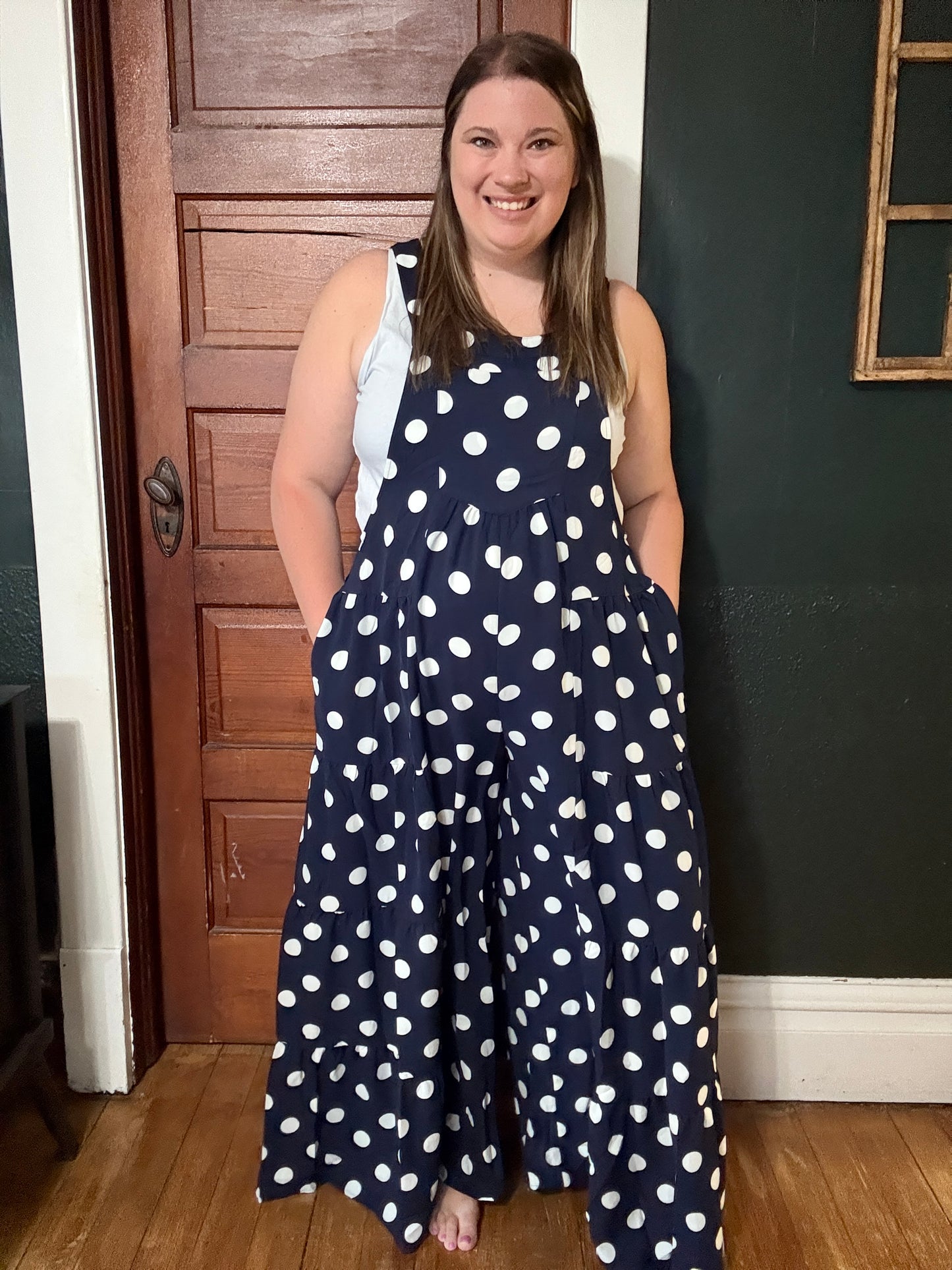 POLKA DOT SLING MAXI JUMPSUIT