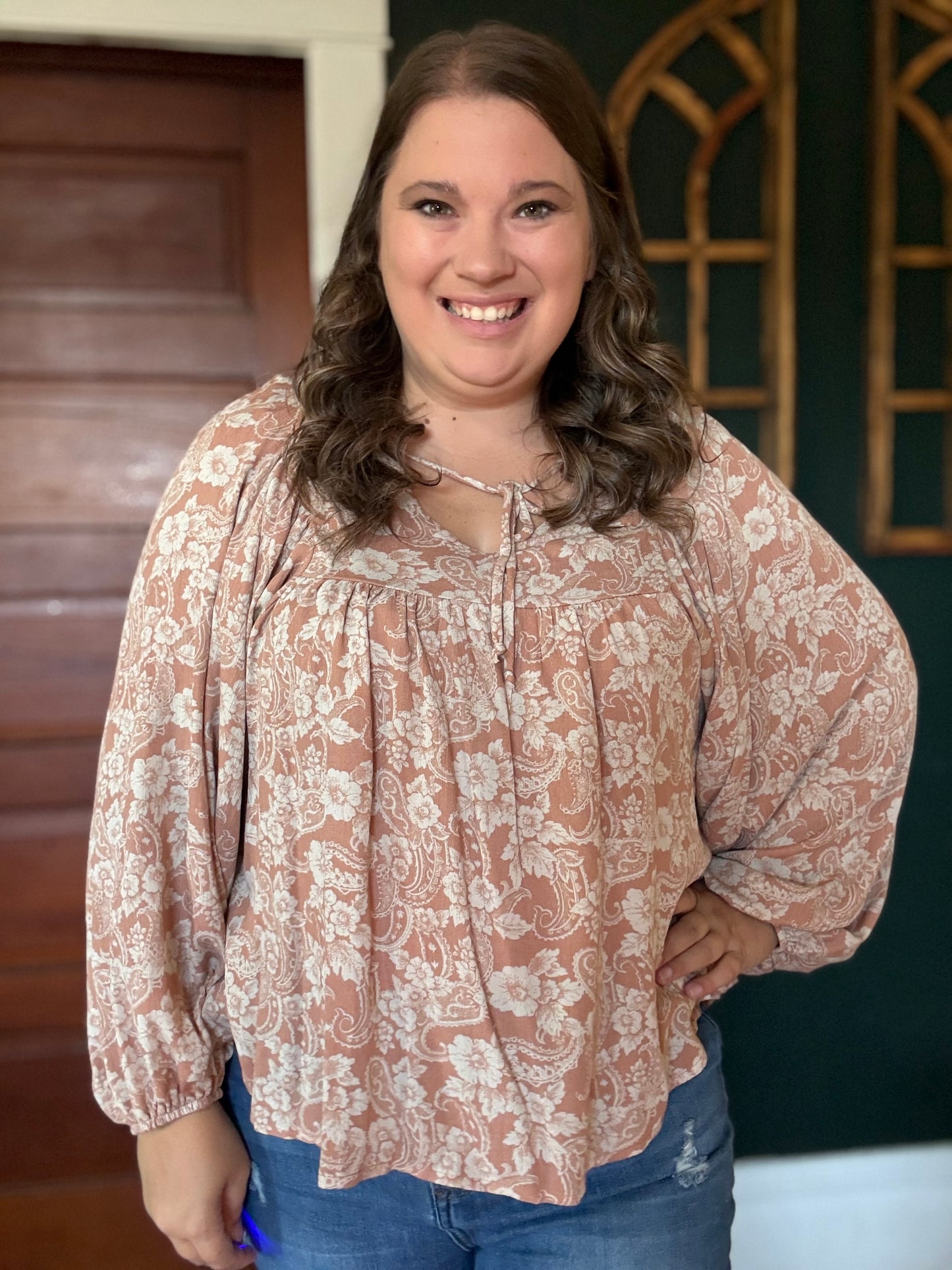 FLORAL V NECK BLOUSE