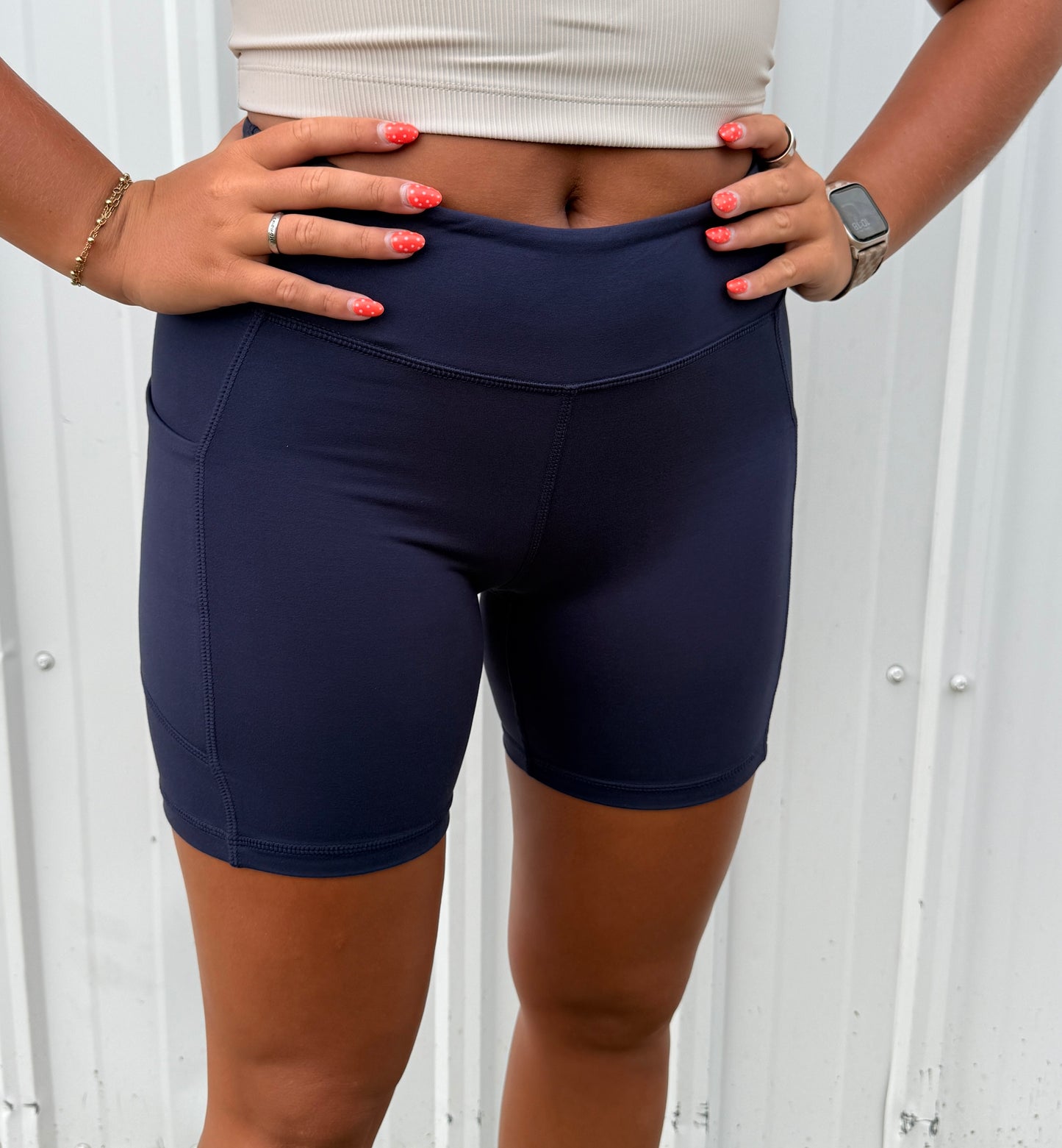 6 INCH BIKER SHORTS NAVY