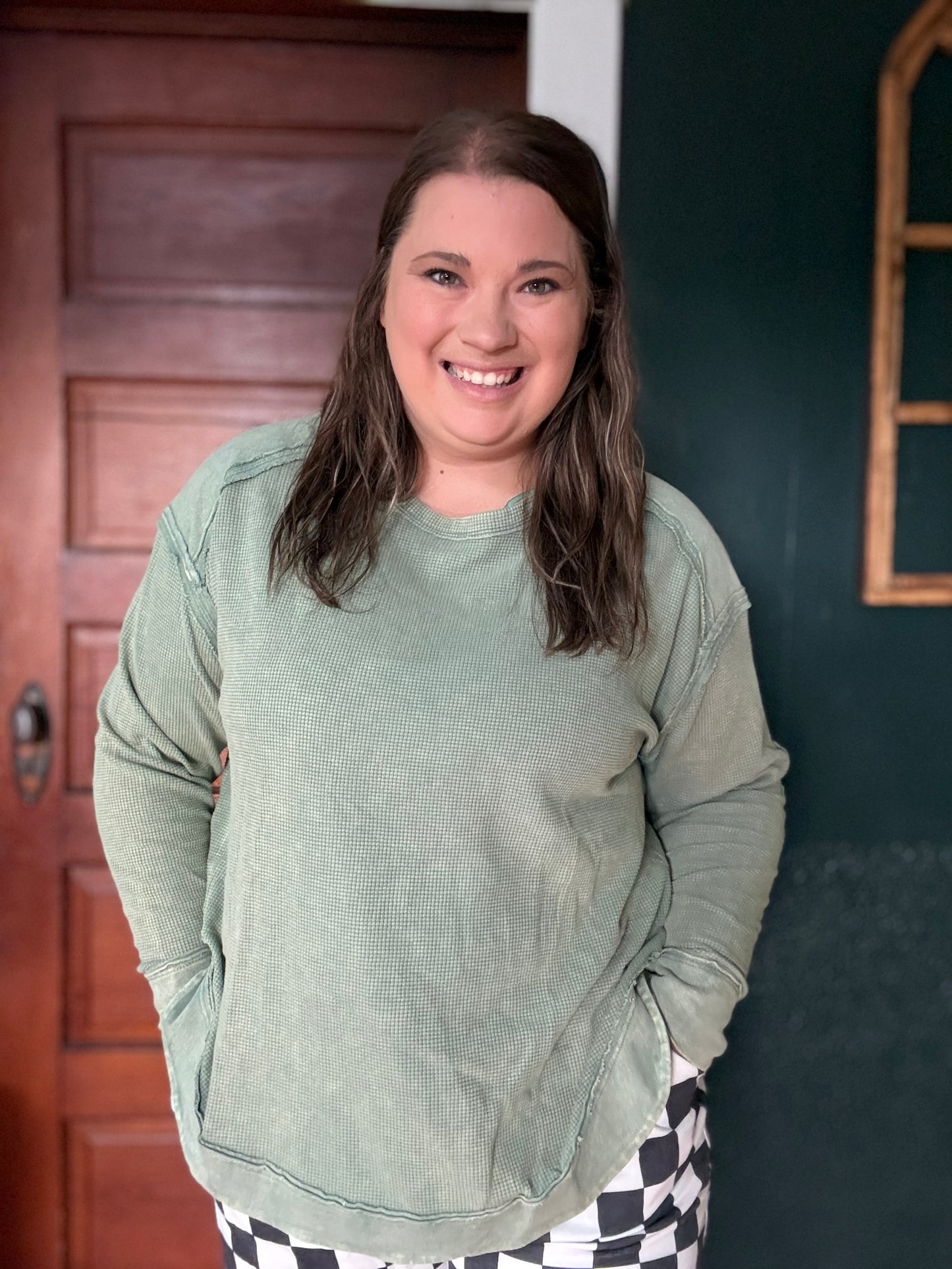 ELBOW PATCH KNIT TOP