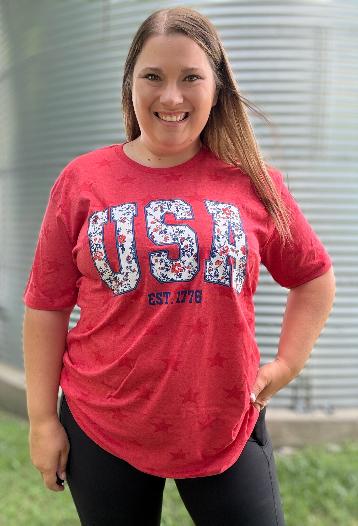 FLORAL USA TEE