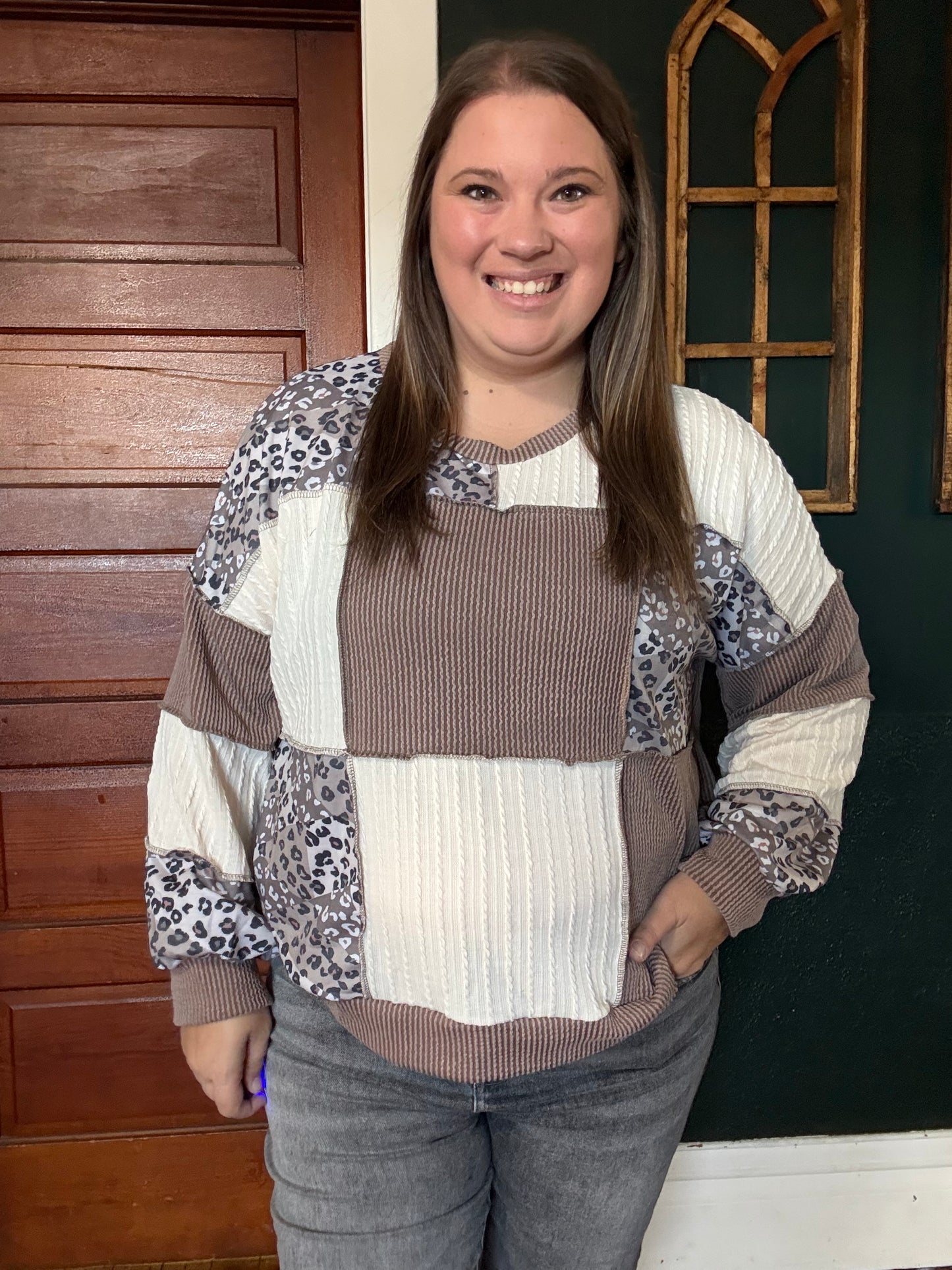 LEOPARD KNIT PULLOVER