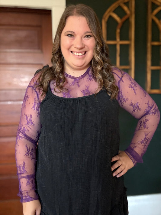 PURPLE LACE TOP