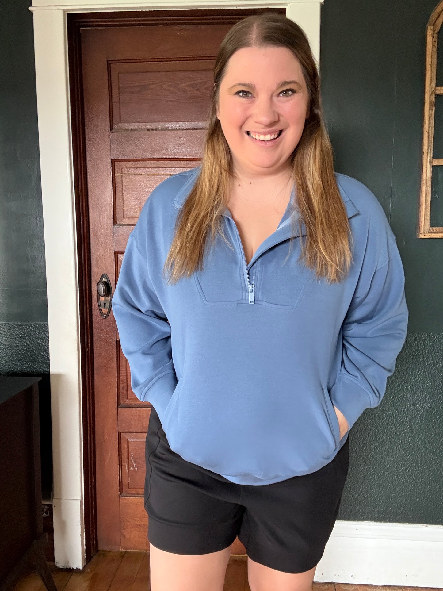 MODAL QUARTER ZIP PULLOVER PARADISE BLUE