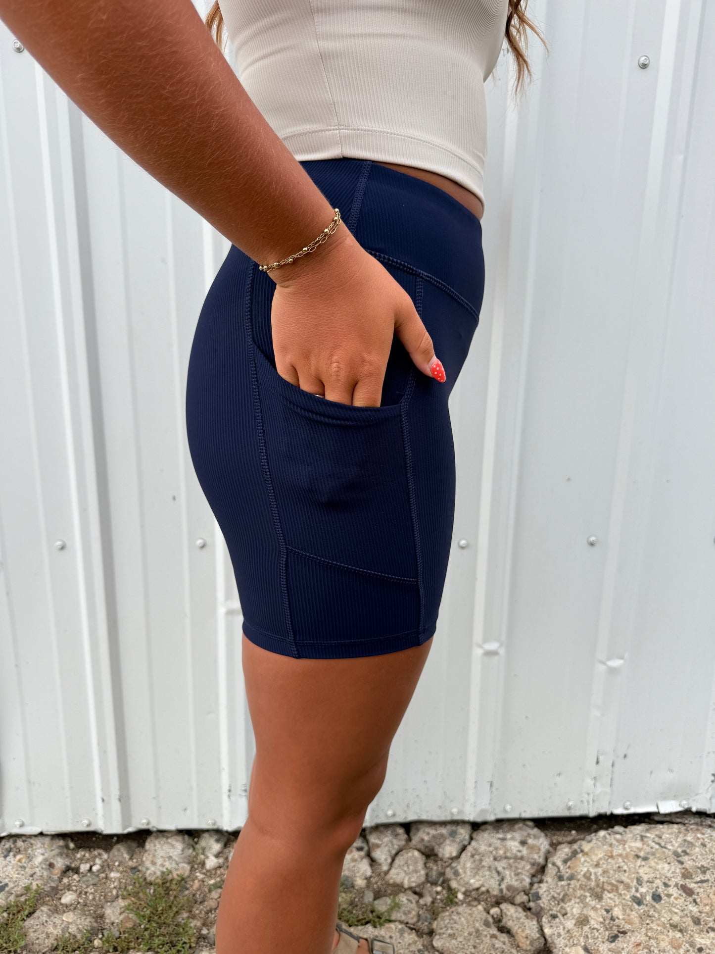 RIBBED BIKER NAVY
