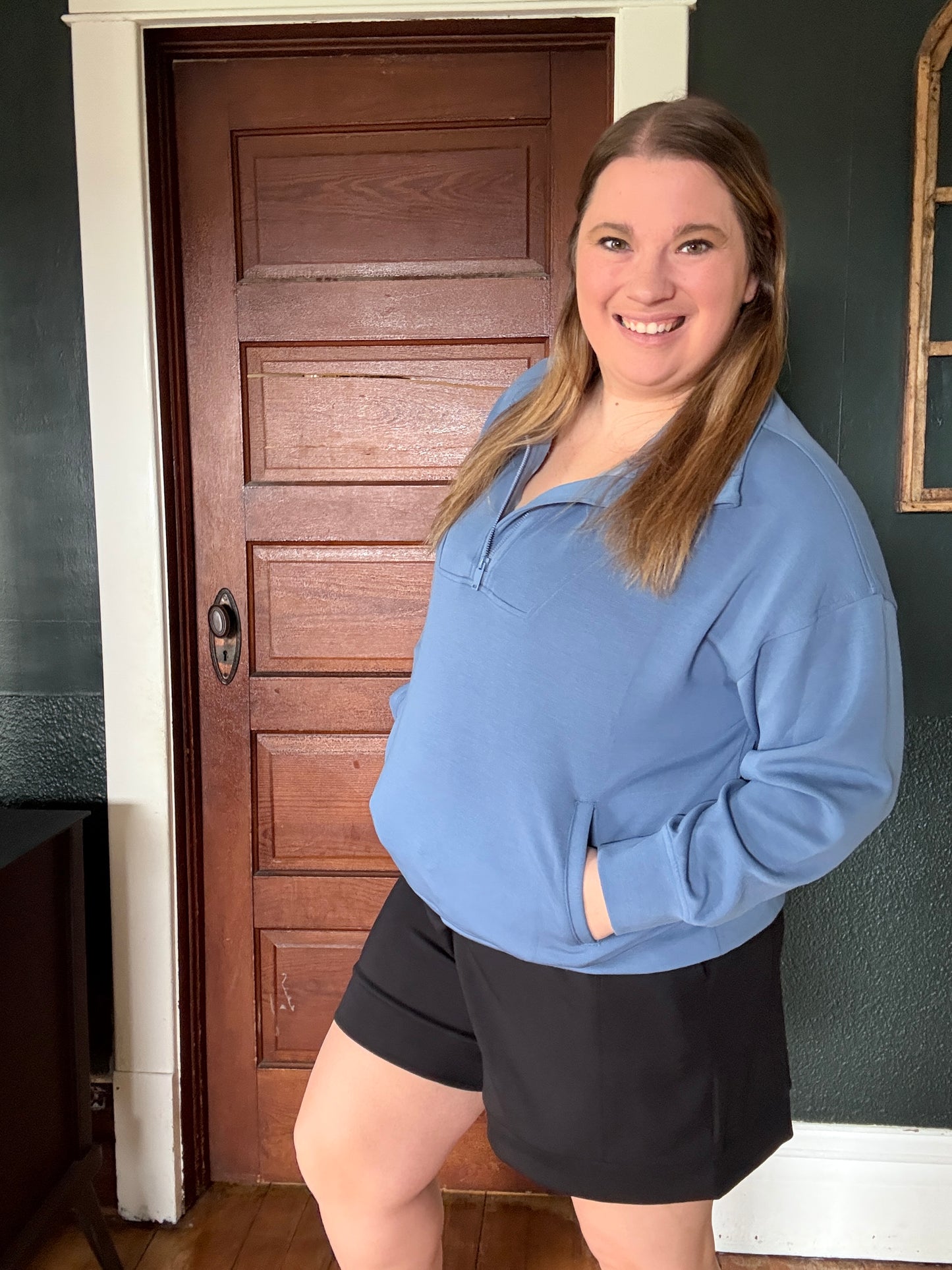 MODAL QUARTER ZIP PULLOVER PARADISE BLUE