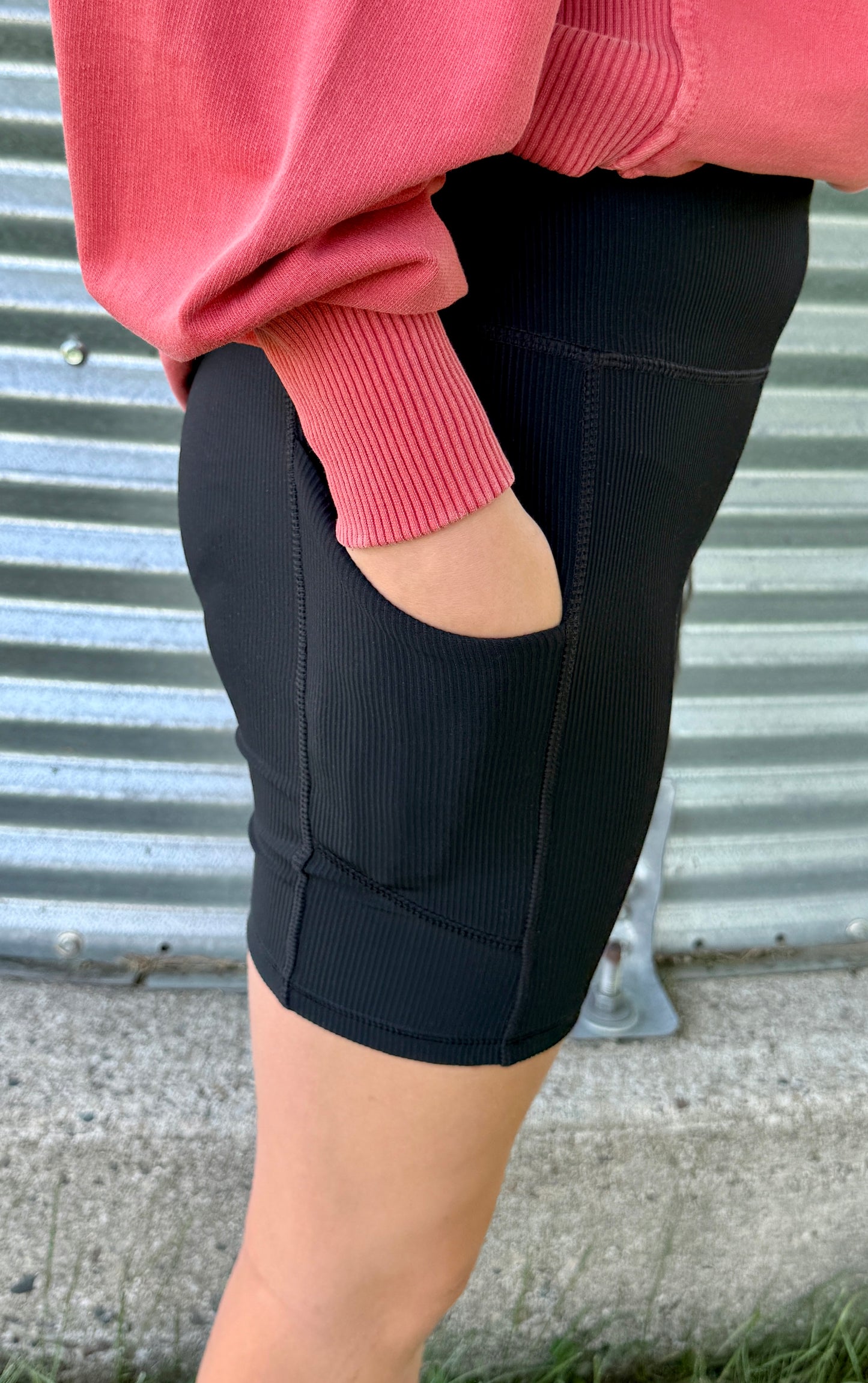 RIBBED BIKER BLACK