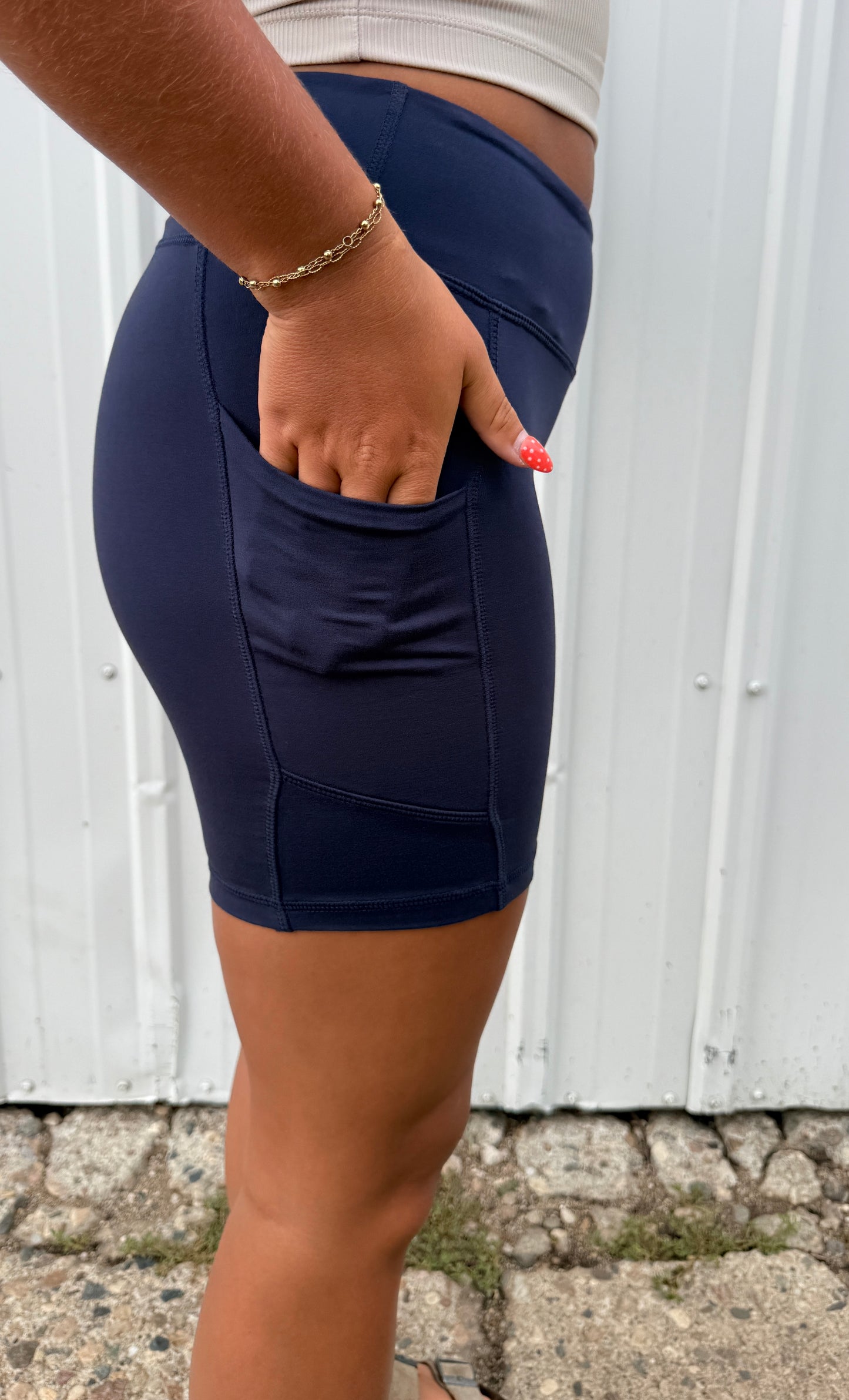 6 INCH BIKER SHORTS NAVY