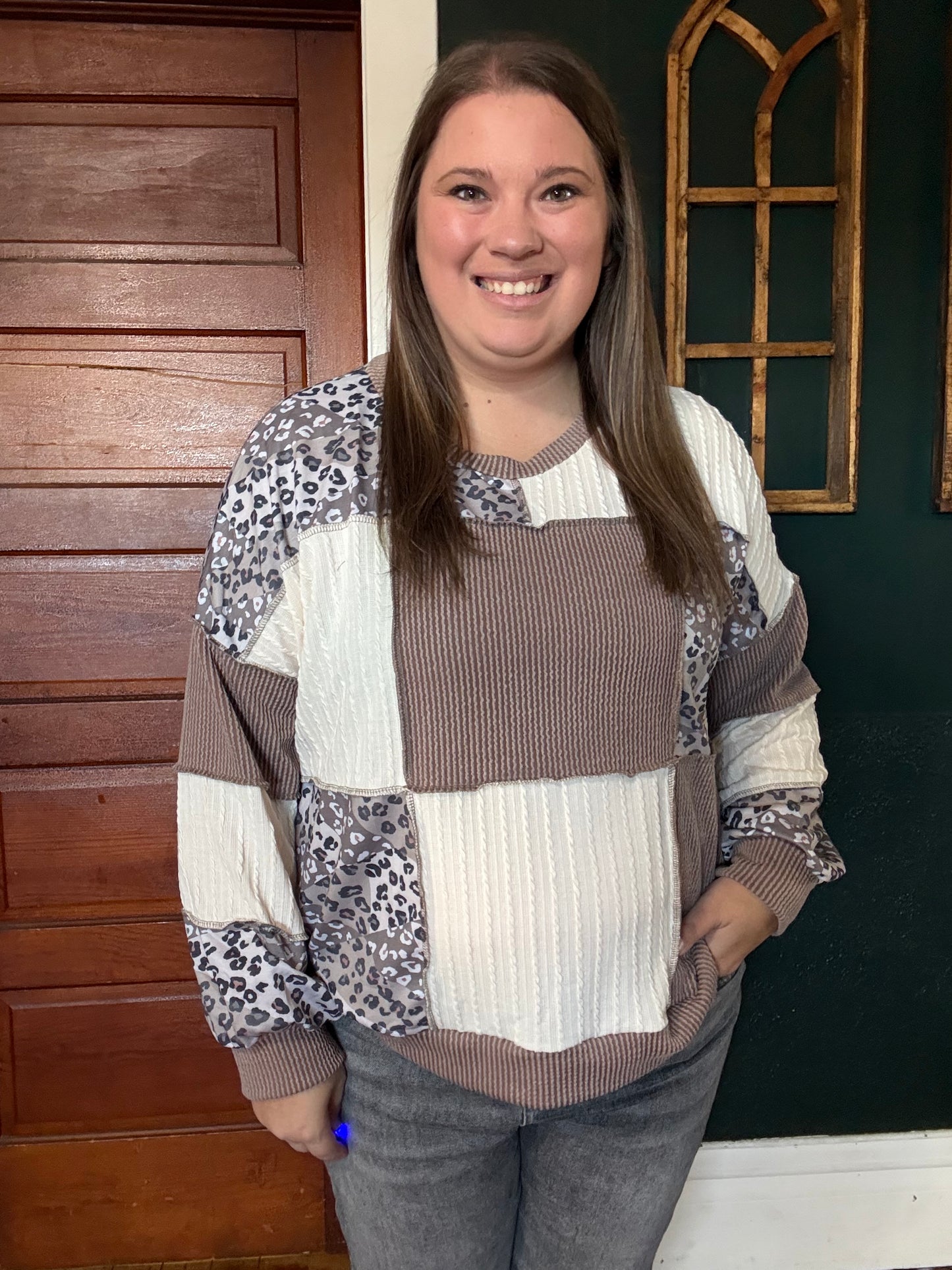 LEOPARD KNIT PULLOVER