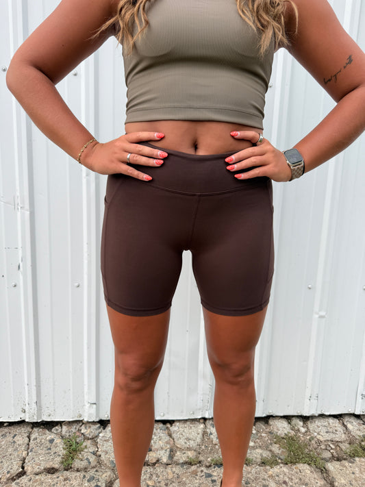 6 INCH BIKER SHORTS ESPRESSO