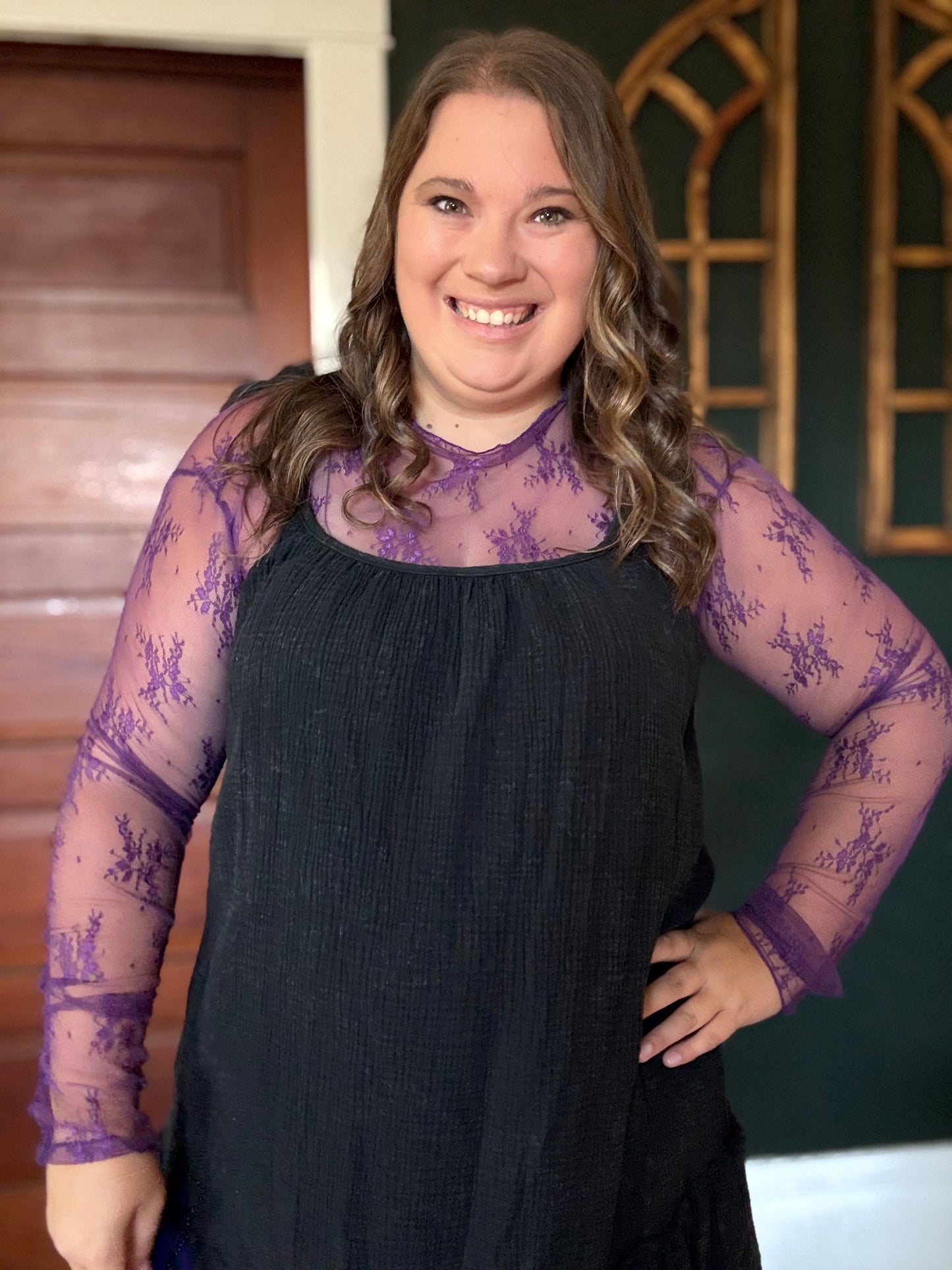 PURPLE LACE TOP