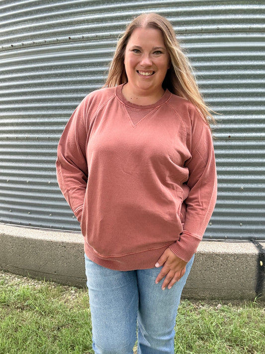 FRENCH TERRY PULLOVER 5176D4 RUST