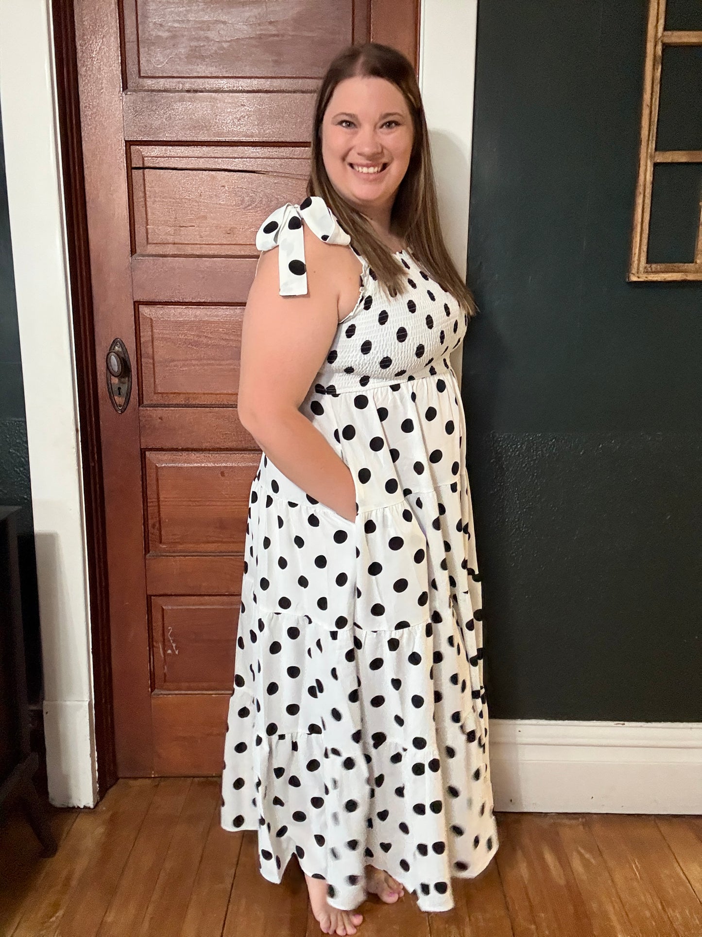 POLKA DOT MIDI DRESS