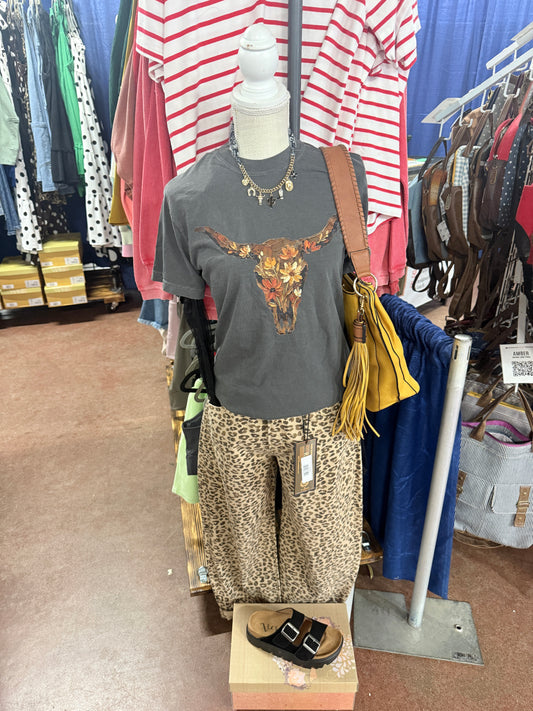 RISEN: LEOPARD SLOUCHY CROPPED BARREL PGC21146