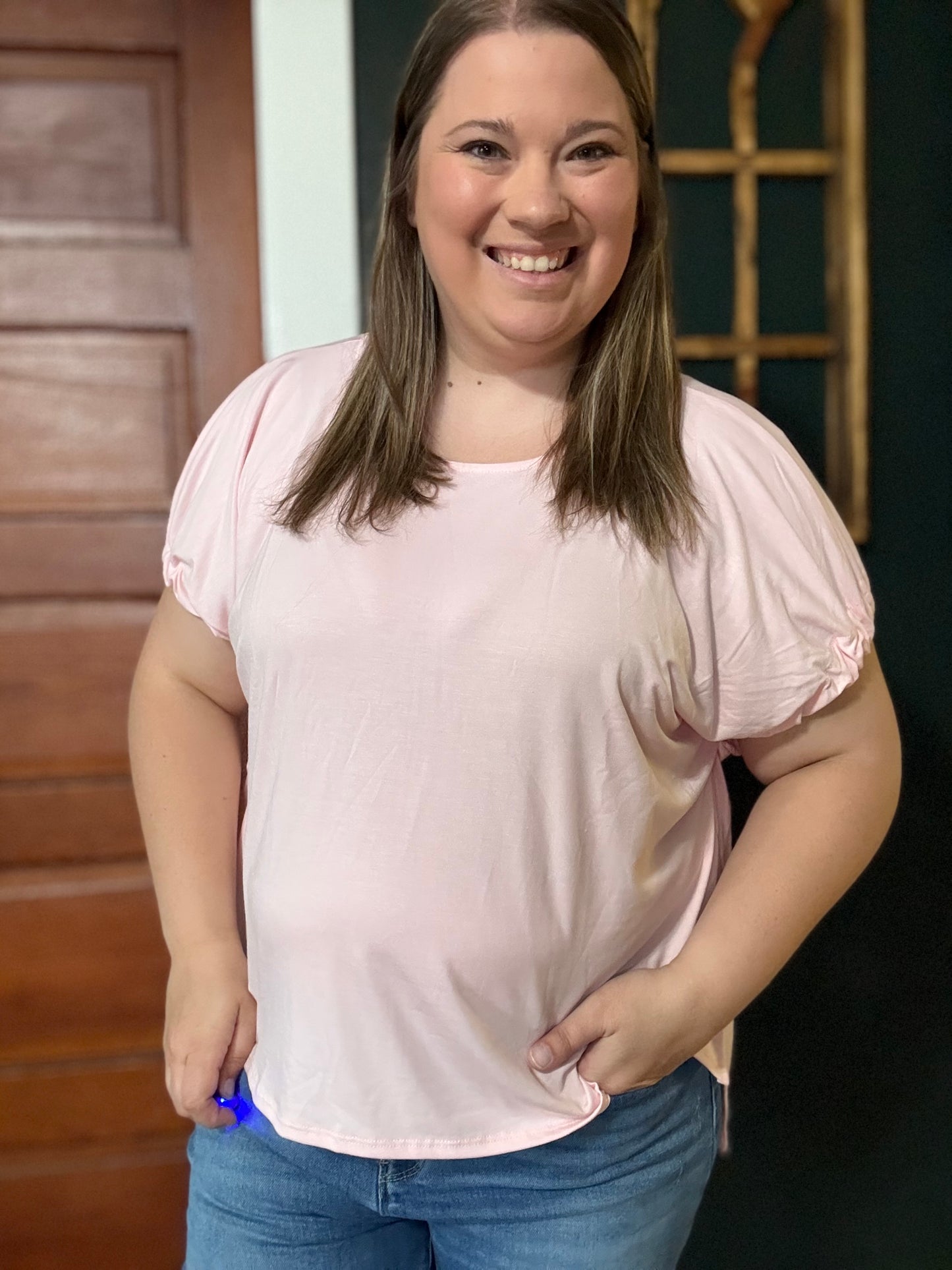 HIGH LOW BOW SLEEVE TOP