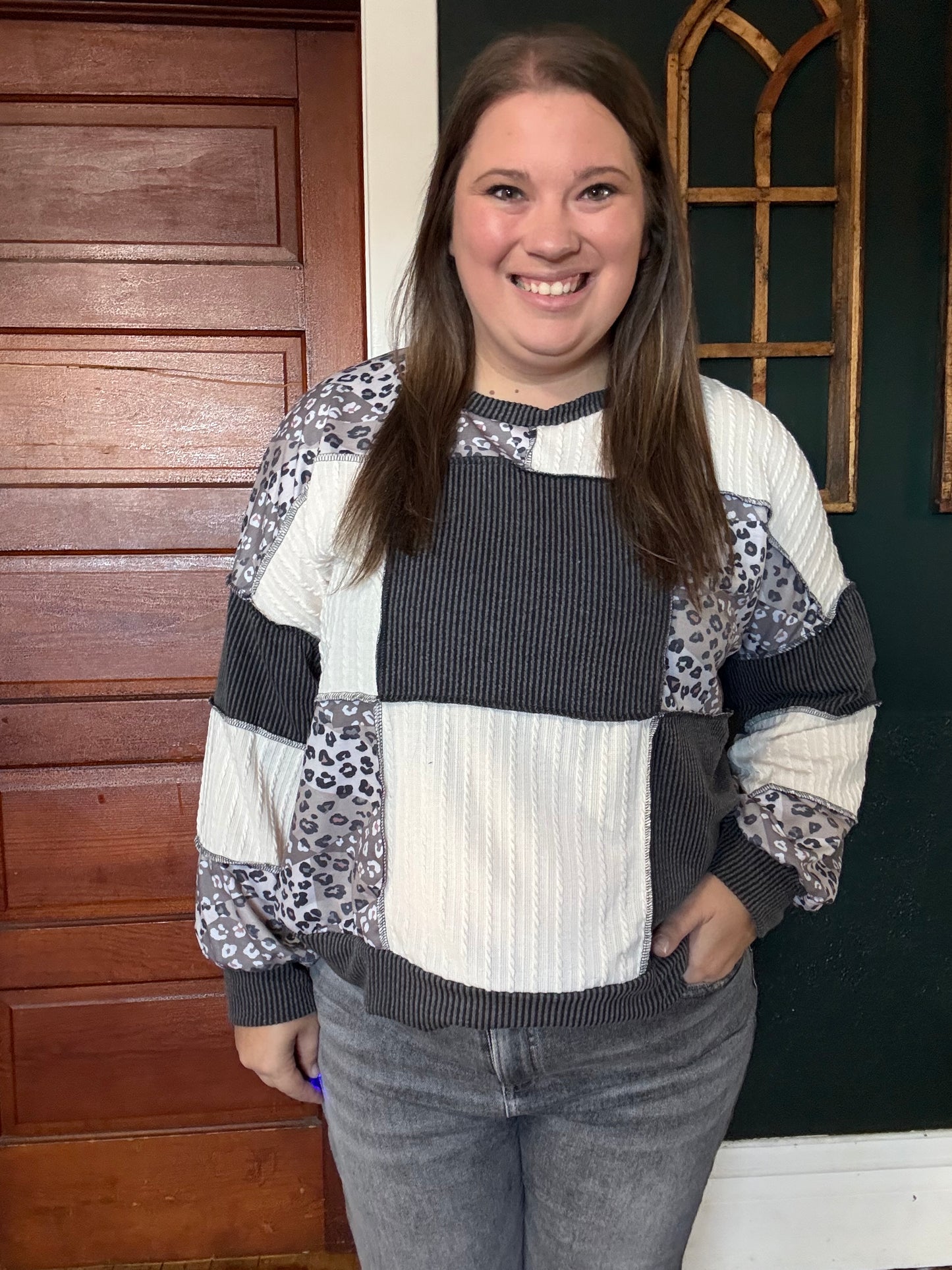 LEOPARD KNIT PULLOVER