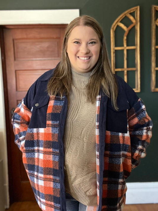 PLAID SHERPA JACKET