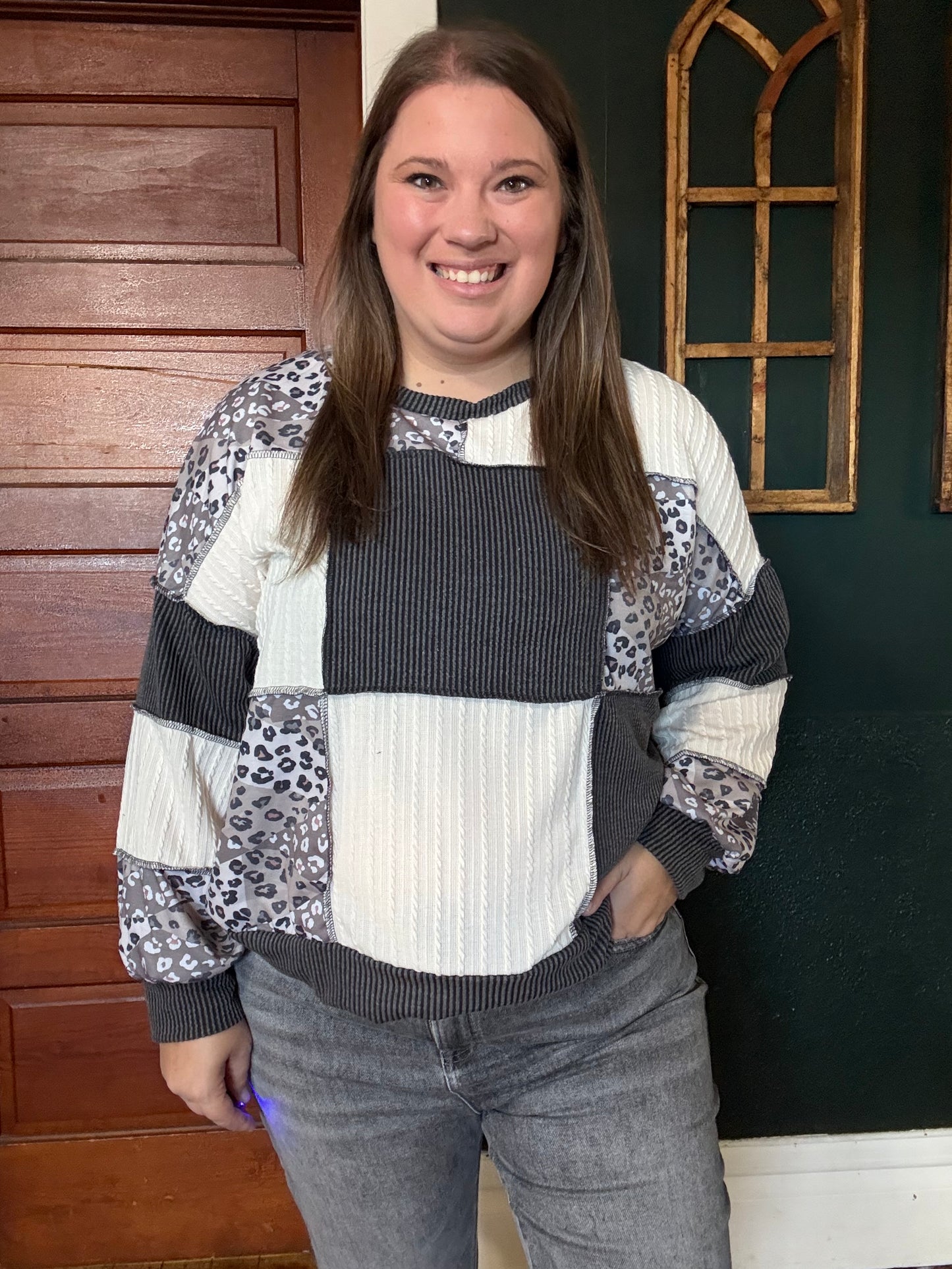 LEOPARD KNIT PULLOVER